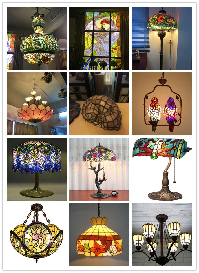 Tiffany Style Stained Glass Floor Lamp with Handmade Stained Glass