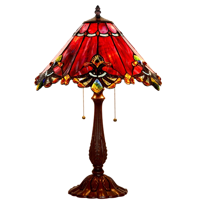 Art Deco Stained Glass Tiffanylamp Bed Side Large Vintage Luxury Table Lamp (WH-TTB-06)