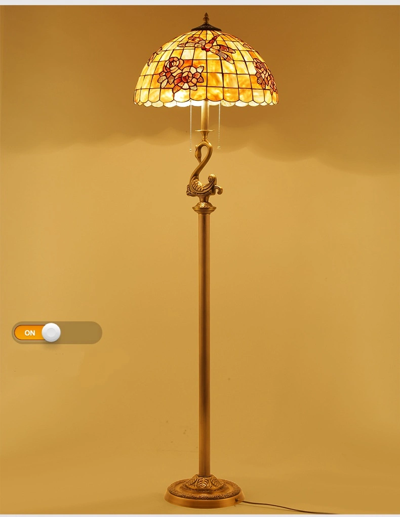 Vintage Antique Stained Glass Dragonfly Tiffany Style Floor Lamps for Sale